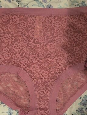 Victoria's Secret Dusty Rose High-Waist Lace Brief Panty